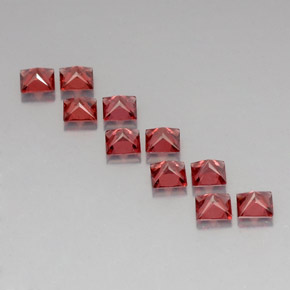 캐럿 천연 레드 알만딘 가넷 보석, 스퀘어, 3.9×3.9 mm, VVS-VS