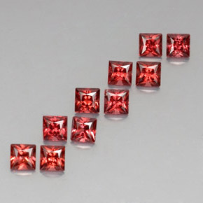 캐럿 천연 레드 알만딘 가넷 보석, 스퀘어, 4×4 mm, VVS-VS