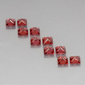 캐럿 천연 레드 알만딘 가넷 보석, 스퀘어, 4×4 mm, VVS-VS