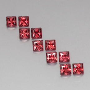 캐럿 천연 레드 알만딘 가넷 보석, 스퀘어, 4×3.9 mm, VVS-VS