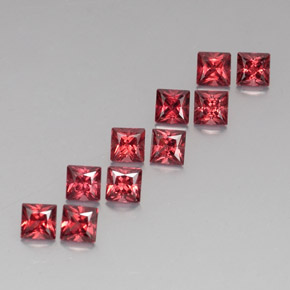 캐럿 천연 레드 알만딘 가넷 보석, 스퀘어, 4×3.9 mm, VVS-VS