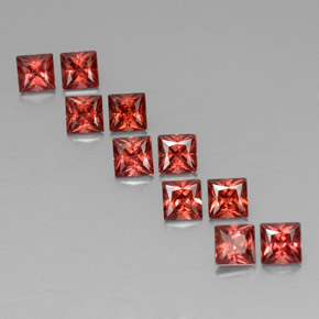 캐럿 천연 딥 레드 알만딘 석류석 보석, 정사각형, VVS-VS
