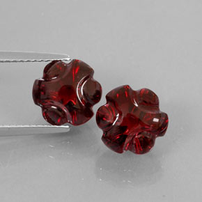 캐럿 천연 딥 레드 알만딘 가넷 보석, 투명한, 9×8.6 mm, 투명/반투명