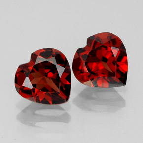 캐럿 천연 딥 레드 알만딘 가넷 보석, 하트 모양, 7.3×7.2 mm, VVS-VS