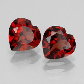 캐럿 천연 딥 레드 알만딘 가넷 보석, 하트 모양, 7.3×7.2 mm, VVS-VS