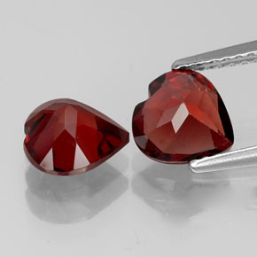 캐럿 천연 딥 레드 알만딘 가넷 보석, 하트 모양, 7.3×7.2 mm, VVS-VS