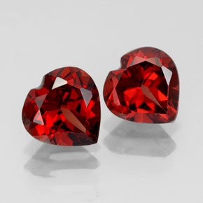 캐럿 천연 딥 레드 알만딘 가넷 보석, 하트 모양, 7.2×7 mm, VVS-VS