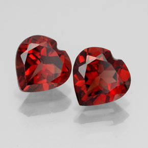 캐럿 천연 딥 레드 알만딘 가넷 보석, 하트 모양, 7.2×7 mm, VVS-VS