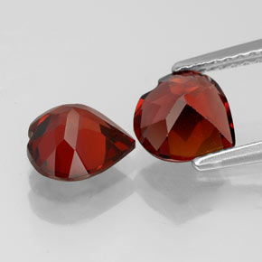 캐럿 천연 딥 레드 알만딘 가넷 보석, 하트 모양, 7.2×7 mm, VVS-VS