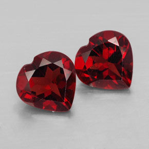 캐럿 천연 딥 레드 알만딘 가넷 보석, 하트 모양, 7.2×7.1 mm, VVS-VS