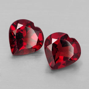 캐럿 천연 딥 레드 알만딘 가넷 보석, 하트 모양, 7.2×7.1 mm, VVS-VS