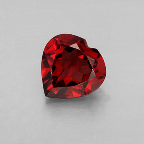 1.55캐럿 천연 딥 레드 알만딘 가넷, 하트 모양, 7.3×7.2 mm, VVS-VS