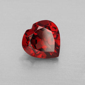 1.55캐럿 천연 딥 레드 알만딘 가넷, 하트 모양, 7.3×7.2 mm, VVS-VS