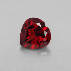 1.46캐럿 천연 딥 레드 알만딘 가넷, 하트 모양, 7.1×7.1 mm, VVS-VS