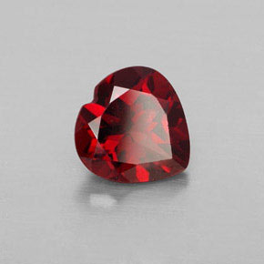 1.46캐럿 천연 딥 레드 알만딘 가넷, 하트 모양, 7.1×7.1 mm, VVS-VS
