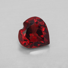 1.58캐럿 천연 딥 레드 알만딘 가넷, 하트 모양, 7.3×7.2 mm, VVS-VS