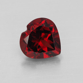 1.48캐럿 천연 딥 레드 알만딘 가넷, 하트 모양, 7.2×7.1 mm, VVS-VS