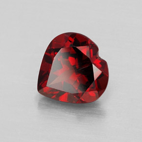 1.48캐럿 천연 딥 레드 알만딘 가넷, 하트 모양, 7.2×7.1 mm, VVS-VS