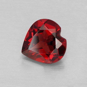 1.35캐럿 천연 딥 레드 알만딘 가넷, 하트 모양, 7.2×7.1 mm, VVS-VS