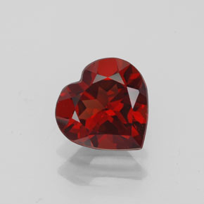 1.41캐럿 천연 딥 레드 알만딘 가넷, 하트 모양, 7.1×7.1 mm, VVS