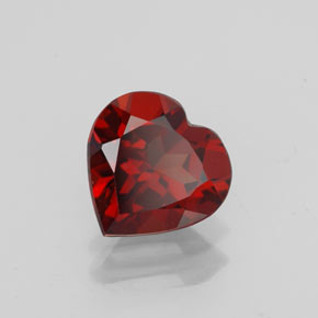 1.41캐럿 천연 딥 레드 알만딘 가넷, 하트 모양, 7.1×7.1 mm, VVS