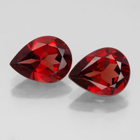 캐럿 천연 딥 레드 알만딘 가넷 보석, 배 모양, 8.9×7.1 mm, VVS-VS