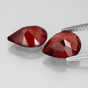 캐럿 천연 딥 레드 알만딘 가넷 보석, 배 모양, 8.9×7.1 mm, VVS-VS