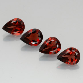 캐럿 천연 딥 레드 알만딘 가넷 보석, 배 모양, 9.1×6.9 mm, VVS-VS