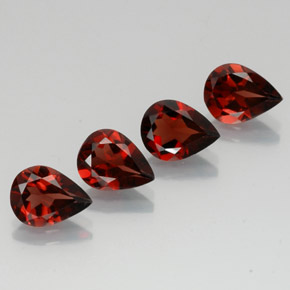 캐럿 천연 딥 레드 알만딘 가넷 보석, 배 모양, 9.1×6.9 mm, VVS-VS