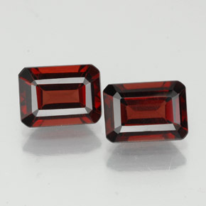 캐럿 천연 딥 레드 알만딘 가넷 보석, 에메랄드 컷, 7×5.1 mm, VS