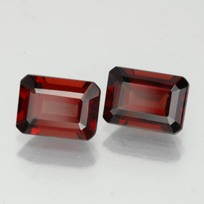 캐럿 천연 딥 레드 알만딘 가넷 보석, 에메랄드 컷, 7×5.1 mm, VS