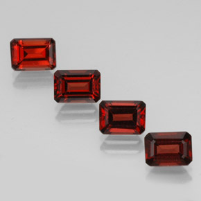 캐럿 천연 딥 레드 알만딘 가넷 보석, 에메랄드 컷, 7×5 mm, VVS-VS