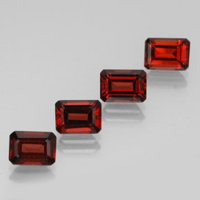 캐럿 천연 딥 레드 알만딘 가넷 보석, 에메랄드 컷, 7×5 mm, VVS-VS