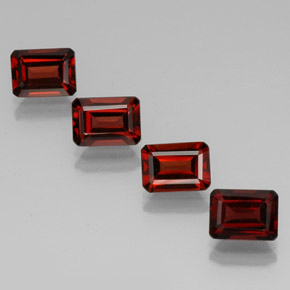 캐럿 천연 딥 레드 알만딘 가넷 보석, 에메랄드 컷, 7×5.1 mm, VVS-VS