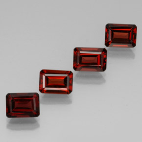 캐럿 천연 딥 레드 알만딘 가넷 보석, 에메랄드 컷, 7×5.1 mm, VVS-VS