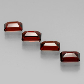 캐럿 천연 딥 레드 알만딘 가넷 보석, 에메랄드 컷, 7×5.1 mm, VVS-VS