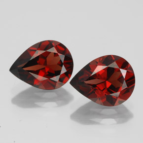 캐럿 천연 딥 레드 알만딘 가넷 보석, 배 모양, 9.1×7.1 mm, VVS-VS