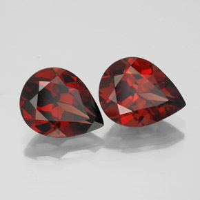 캐럿 천연 딥 레드 알만딘 가넷 보석, 배 모양, 9.1×7.1 mm, VVS-VS