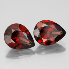 캐럿 천연 딥 레드 알만딘 가넷 보석, 배 모양, 9.1×7 mm, VVS-VS
