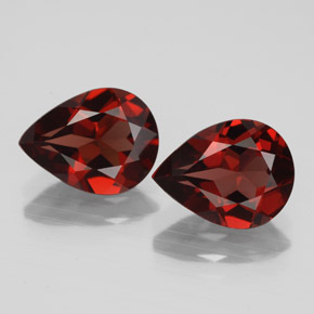 캐럿 천연 딥 레드 알만딘 가넷 보석, 배 모양, 9.1×6.9 mm, VVS