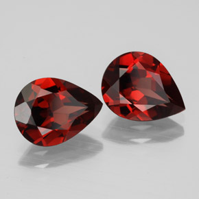 캐럿 천연 딥 레드 알만딘 가넷 보석, 배 모양, 9.1×6.9 mm, VVS