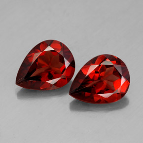 캐럿 천연 딥 레드 알만딘 가넷 보석, 배 모양, 9.2×7.1 mm, VVS-VS