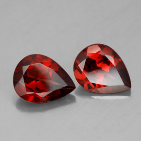 캐럿 천연 딥 레드 알만딘 가넷 보석, 배 모양, 9.2×7.1 mm, VVS-VS