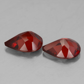 캐럿 천연 딥 레드 알만딘 가넷 보석, 배 모양, 9.2×7.1 mm, VVS-VS