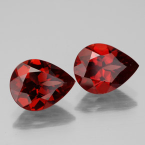 캐럿 천연 딥 레드 알만딘 가넷 보석, 배 모양, 8.4×7 mm, VVS