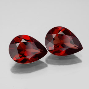 캐럿 천연 딥 레드 알만딘 가넷 보석, 배 모양, 9.1×6.8 mm, VVS-VS