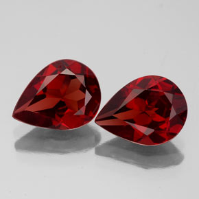 캐럿 천연 딥 레드 알만딘 가넷 보석, 배 모양, 9.2×6.8 mm, VVS