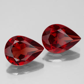 캐럿 천연 딥 레드 알만딘 가넷 보석, 배 모양, 9.2×6.8 mm, VVS