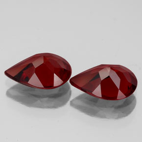 캐럿 천연 딥 레드 알만딘 가넷 보석, 배 모양, 9.2×6.8 mm, VVS