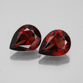 캐럿 천연 딥 레드 알만딘 가넷 보석, 배 모양, 9.1×7.1 mm, VVS-VS